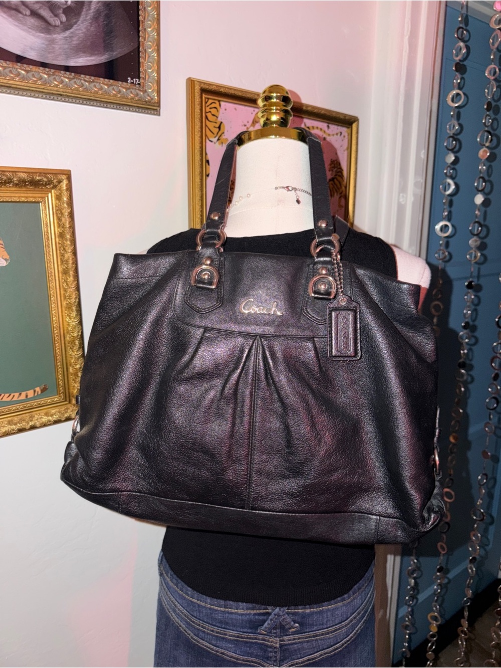 Vintage Y2K Coach Black Leather Bag